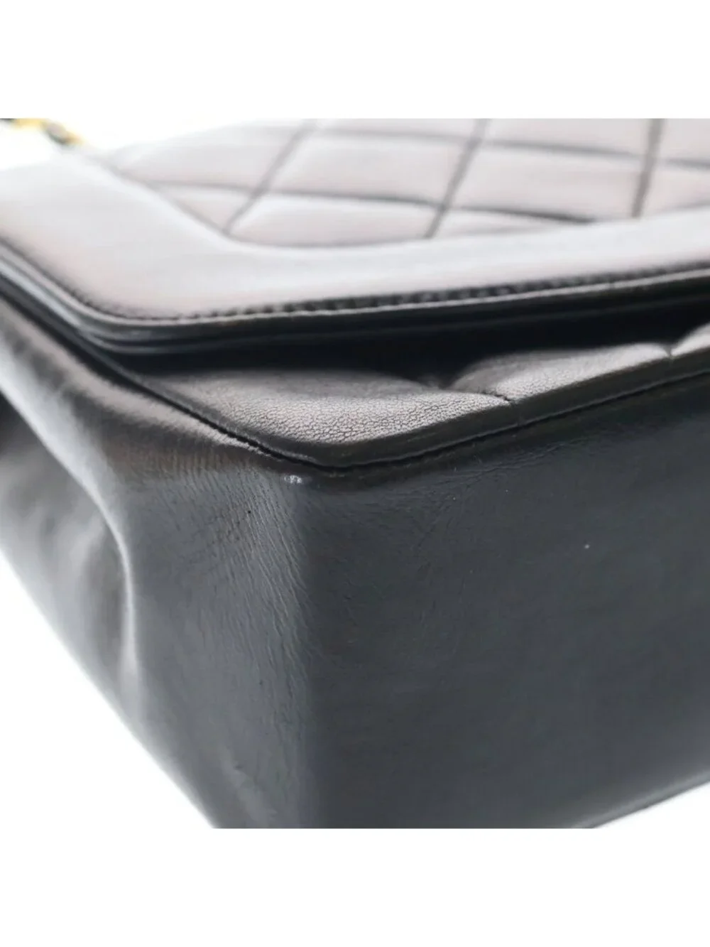 Chanel Diana 25 Chain Shoulder Bag Black Lambskin Gold